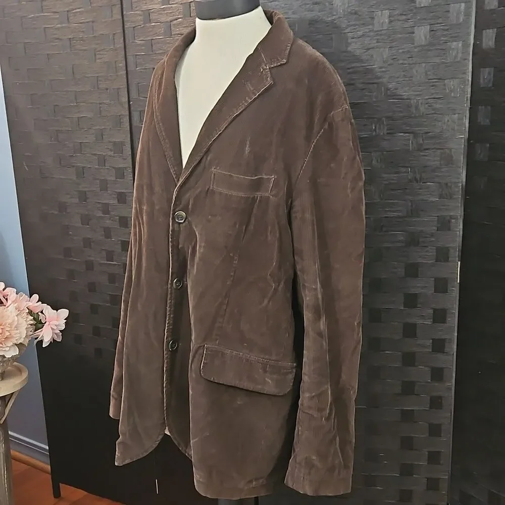 J Crew Men's Brown Corduroy Jacket Size XL